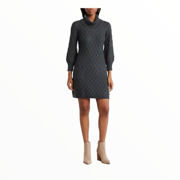 ELIZA J | Hunter | CABLE KNIT POCKET SWEATER DRESS - Picture 2 of 4